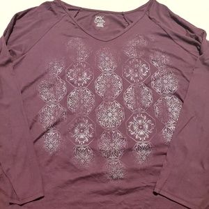 Purple l/s shirt with glitter snowflakes